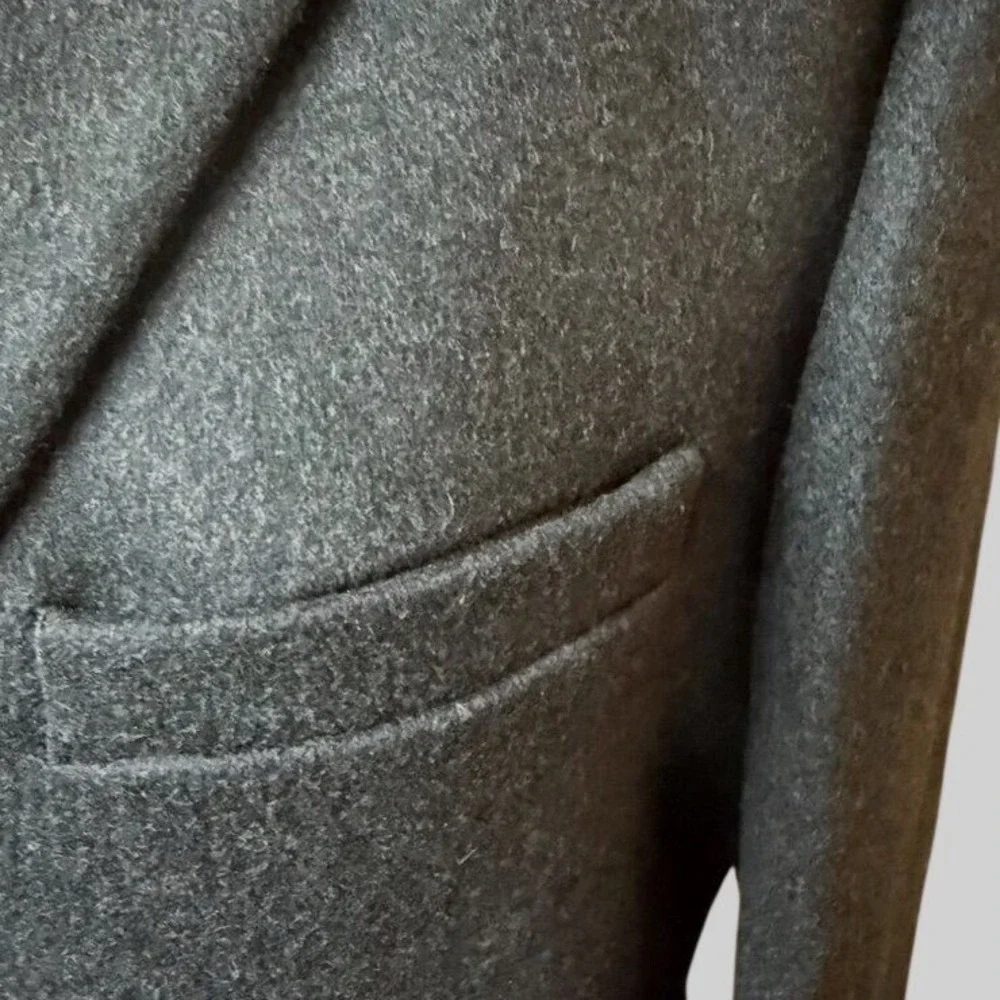 The Kooples Men's Coat Gray‎ Double-Breasted Wool Blend Size FR 46/US 36